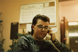 Wayne Campbell on telephone