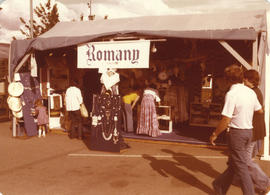 Romany jewellery and clothing booth on grounds
