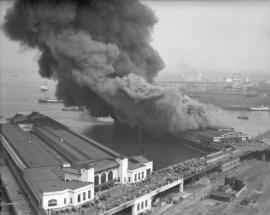 Fire at Pier "D", C.P.R. docks [foot of Granville Street]