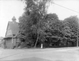 [St. James Church behind trees on northeast corner of Gore Avenue and Cordova Street]