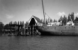 BC [British Columbia] Packer's Shipyard, Sandhills light tender docked in foreground