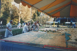 Vancouver Centennial birthday cake at the Stanley Park Pavilion Gardens