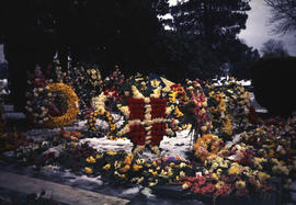 Flowers at the gravesite of Eric W. Hamber