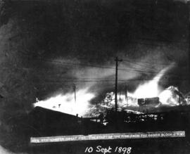 New Westminster great fire. The start of the fire from the Begbie block 11 p.m.