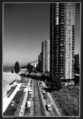 [View of] Beach Avenue [looking west, and Aquatic Centre]