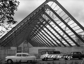 Raw sugar warehouse construction: A frames for roof