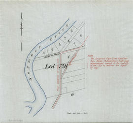 Final location of pipe line through [District] Lot 791