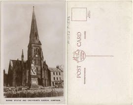 Burns' statue and Greyfriar's church, Dumfries.
