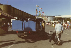 P.N.E. truck by Pacific Showmart building