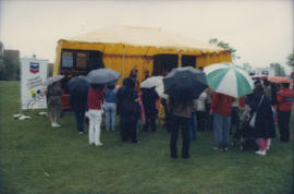 Crowd assembled around Chevron Stage