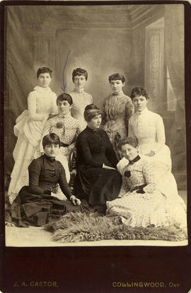 A church choir group including Harriet Ellen Lee Godfrey (arrow)