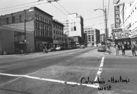 Columbia and Hastings [Streets looking] west