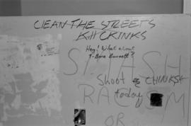 Anti-Chinese racist graffiti at University of British Columbia Main Library washroom