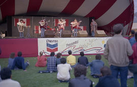 Performers on stage during Canada Day celebration