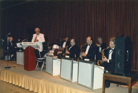 Mart Kenney and band perform in Columbia Room at Hotel Vancouver