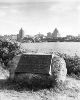 ["Hallelujah Point" tablet erected by the Salvation Army]