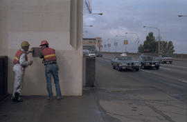 Installation of Burrard Bridge Painting Plaque