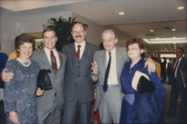 Mike Harcourt with group of luncheon attendees