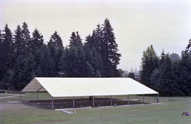 Event tent during installation