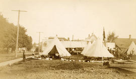 [6th Regiment D.C.O.R. camp at the Esquimalt and Nanaimo Railway station during the coal miners' ...