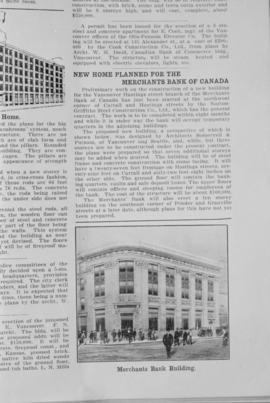 Merchants Bank building [Image of printed photograph with article]