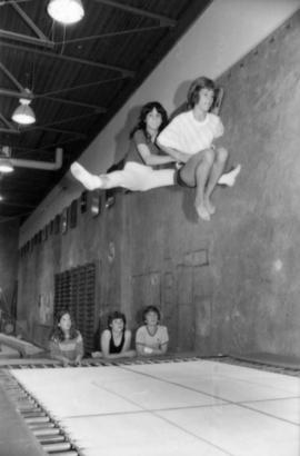 Trampoline routine rehearsal