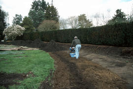 Using a rotary tiller on the soil