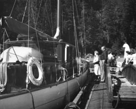 [The "Navita" at the Malibu Club dock]