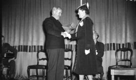 [Lieutenant Governor Woodward making a presentation to Mrs. Clark in the Woodward's Store auditor...