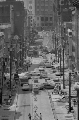 [Aerial view of Water Street construction, 1 of 4]