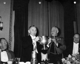 Barossa Day dinner, Sherwood Lett holding Barossa Cup