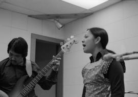 Kokuho Rose Prohibited members Joyce Chong and Sean Gunn taping at Vancouver Co-op Radio