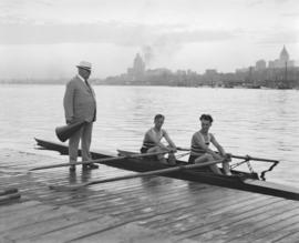 V.R.C. [Vancouver Rowing Club] Four & Double Crews for St. Catherines taken for Province [Coa...
