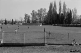 Children on playing field in Memorial Park