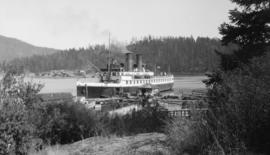 [Ship docking at wharf - Pender Harbour - Union Steamship Co.]