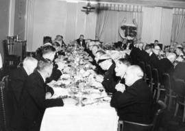 [A group of men at The Honourable E.W. Hamber's birthday dinner]