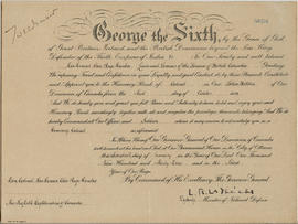 Diploma: Honorary Colonel in Seaforth Highlanders