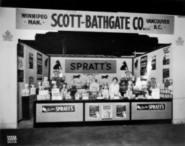 Scott-Bathgate Co. display of Spratt's pet food products