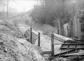 Sewer pipe under construction