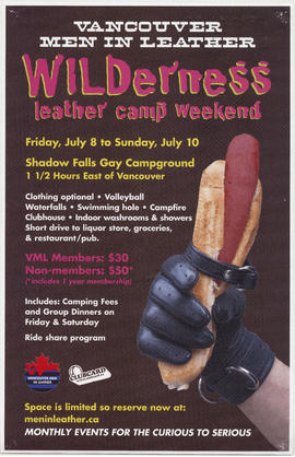 Wilderness leather camp weekend : Vancouver Men in Leather : Friday, July 8 to Sunday, July 10 : ...