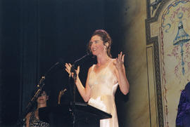 Sarah Rodgers accepting the award for Outstanding Performance by an Actress in a Lead Role