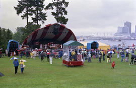 Crowd assembled in front of stage during Canada Day celebration