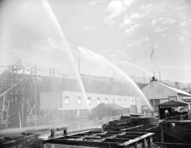 A.R.P. at North Vancouver Shipyards - fire drill