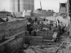 Machinery foundations in trash house