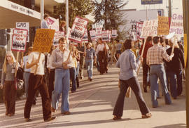 Gay Alliance Toward Equality demonstration against Vancouver Sun at Pacific Press on Granville St...