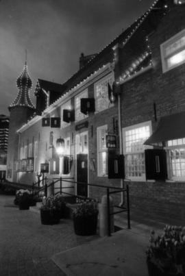 Exterior of Castle Vancouver at night