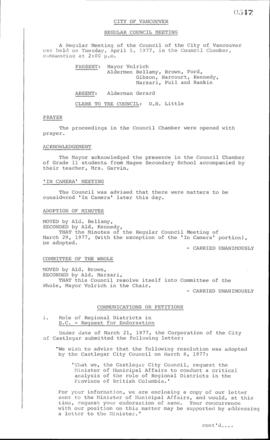 Council Meeting Minutes : Apr. 5, 1977