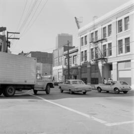 [Water Street businesses before construction]