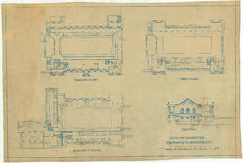 Proposed swimming bath : plan of ventilation and heating