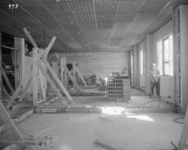 South side of first floor showing giproc [gyprock] lath and hyrib [Hy-Rib] lath